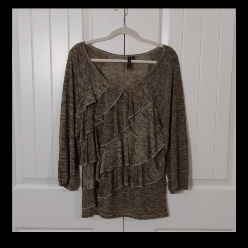 Goldish Bronze with Ruffles Brand- Allie & Rob blouse